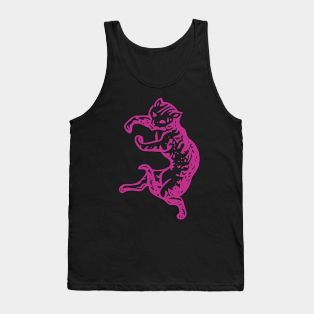 Pink cat dancing Tank Top by Digital GraphX